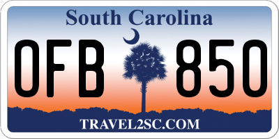 SC license plate OFB850
