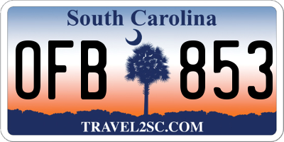 SC license plate OFB853