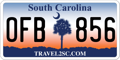 SC license plate OFB856