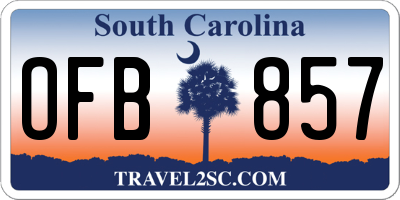 SC license plate OFB857