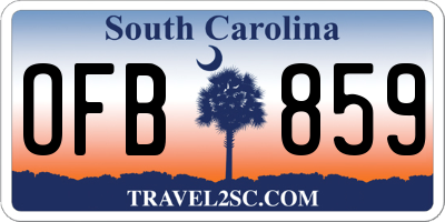 SC license plate OFB859