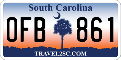 SC license plate OFB861