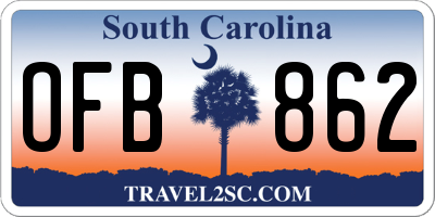 SC license plate OFB862
