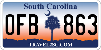 SC license plate OFB863