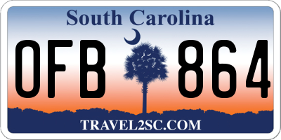 SC license plate OFB864