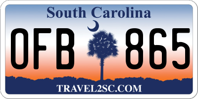 SC license plate OFB865