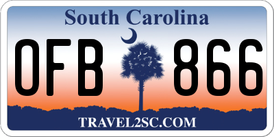 SC license plate OFB866
