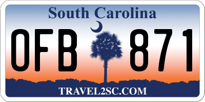 SC license plate OFB871