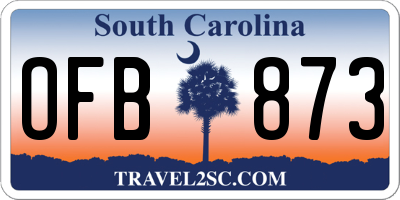 SC license plate OFB873