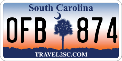 SC license plate OFB874