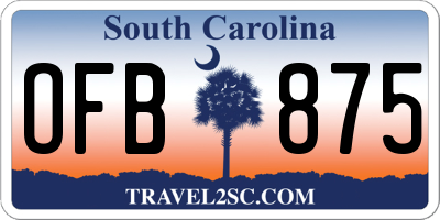 SC license plate OFB875