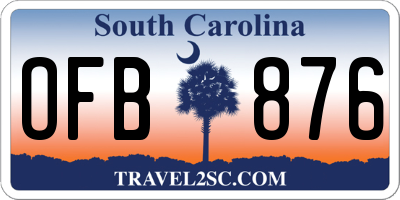 SC license plate OFB876