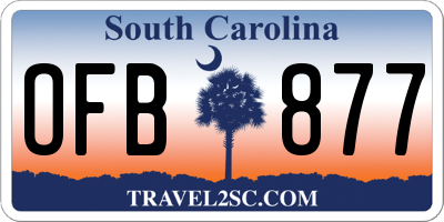 SC license plate OFB877