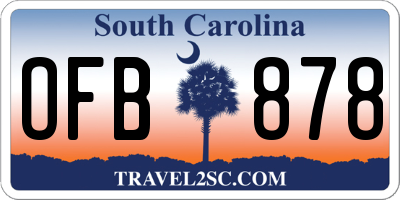 SC license plate OFB878