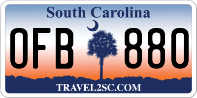 SC license plate OFB880