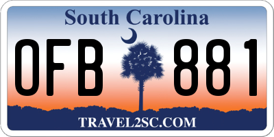 SC license plate OFB881