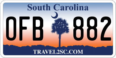 SC license plate OFB882