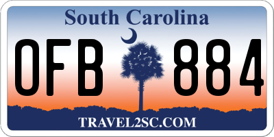 SC license plate OFB884