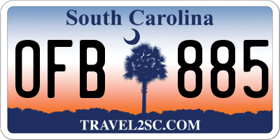 SC license plate OFB885