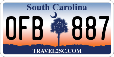 SC license plate OFB887