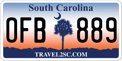 SC license plate OFB889