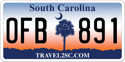 SC license plate OFB891