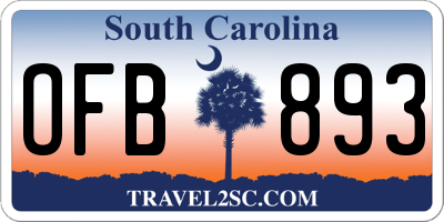 SC license plate OFB893
