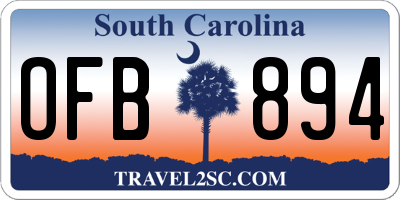 SC license plate OFB894