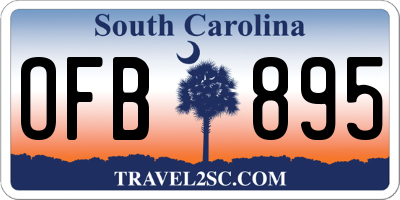SC license plate OFB895