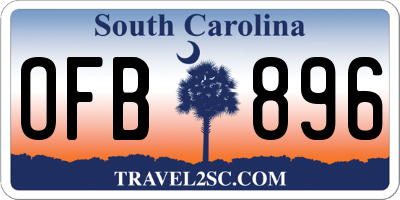 SC license plate OFB896