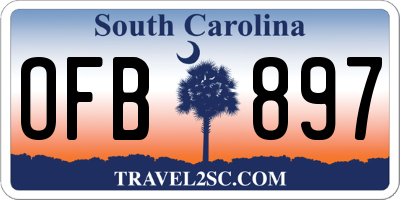 SC license plate OFB897