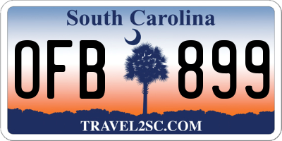 SC license plate OFB899