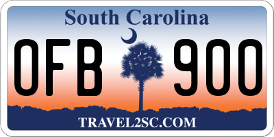 SC license plate OFB900