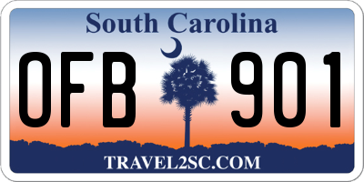 SC license plate OFB901