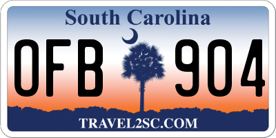SC license plate OFB904
