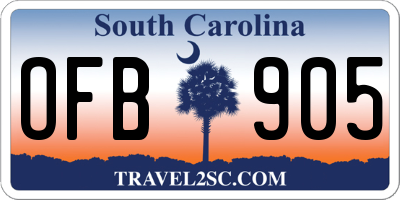 SC license plate OFB905