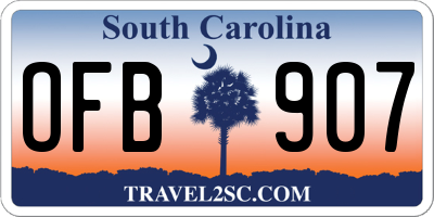 SC license plate OFB907