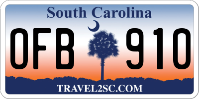 SC license plate OFB910