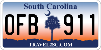 SC license plate OFB911