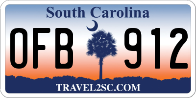 SC license plate OFB912