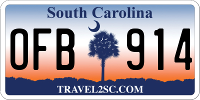 SC license plate OFB914