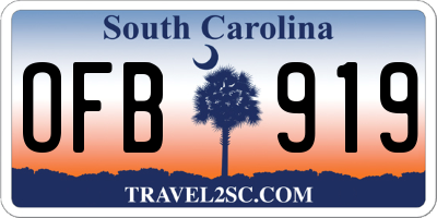 SC license plate OFB919