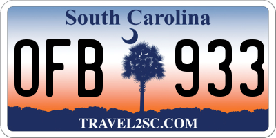 SC license plate OFB933