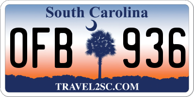 SC license plate OFB936