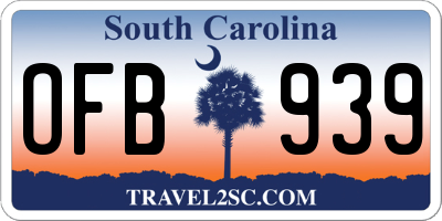 SC license plate OFB939