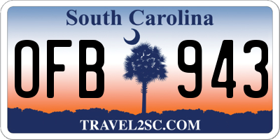 SC license plate OFB943