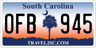 SC license plate OFB945
