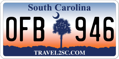 SC license plate OFB946
