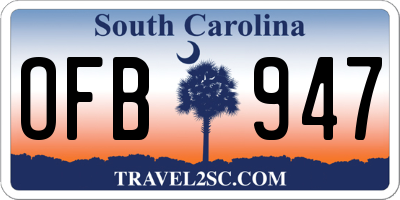 SC license plate OFB947