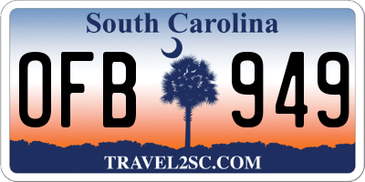SC license plate OFB949